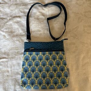 Stylish Blue and Yellow Patterned Shoulder Bag
